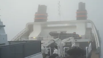 Navigating through fog aboard Seabourn Venture 