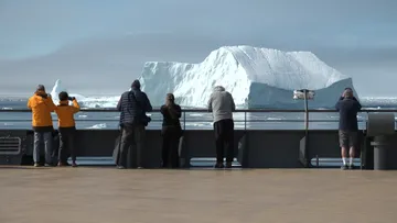 Passing an iceberg aboard Seabourn Venture 