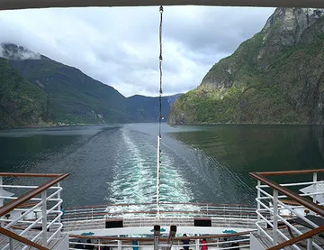  Navigating Aurlandsfjord aboard Artania