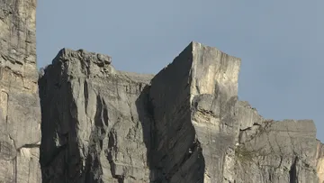 Passing Preikestolen aboard Artania