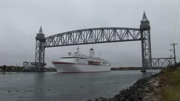 MS Deutschland transiting Cape Cod Canal