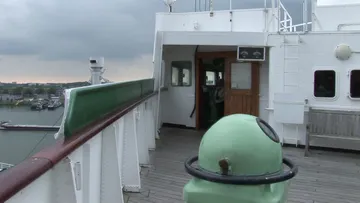 The navigational bridge aboard SS Rotterdam