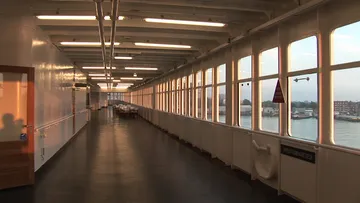 Upper promenade deck aboard SS Rotterdam