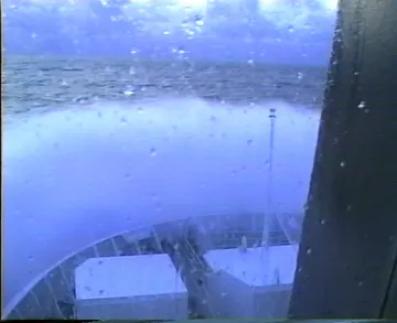 Finnjet's observation lounge during stormy weather