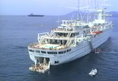 An aerial view of Club Med 1 at Cannes