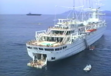 An aerial view of Club Med 1 at Cannes