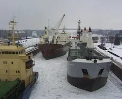 Transiting a lock at Kiel-Holtenau
