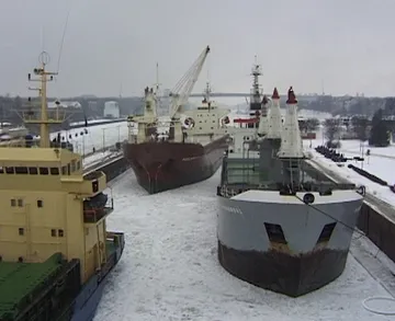 Transiting a lock at Kiel-Holtenau