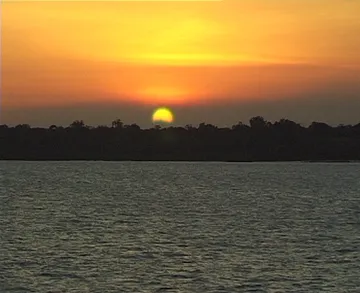 Sunset on the Amazon River near Macapa aboard Black Watch