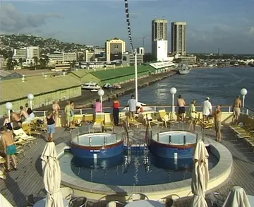 Leaving Port of Spain aboard Black Watch