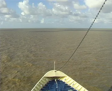 Navigating the mouth of the Amazon River aboard Black Watch