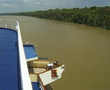 Navigating the Amazon River on the way to Macapa aboard Black Watch