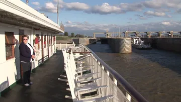 Transiting J.T.Meyers dam lock aboard Delta Queen