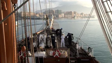 Arrving at Trapani aboard Sea Cloud