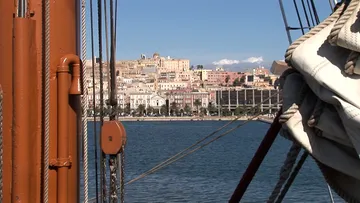 Arrving at Cagliari aboard Sea Cloud