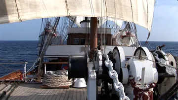 On deck aboard Sea Cloud