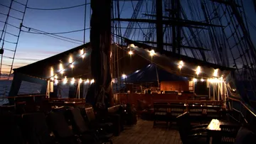 Evening on deck aboard Sea Cloud