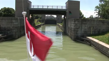 Transiting the lock at Nussdorf  aboard MS Schlögen