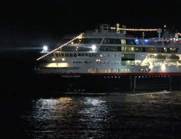 Passing MS Trollfjord aboard MS Richard With