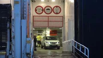 MS Trollfjord loading at Sandnessjøen