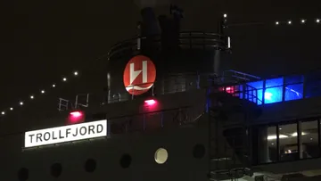 MS Trollfjord leaves Bergen