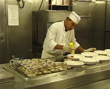 Galley aboard Crystal Harmony