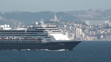 MS Rotterdam seen from Niolon