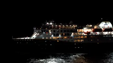 Havila Polaris seen from aboard Havila Pollux