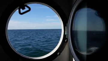 View from a porthole aboard Nordstjernen