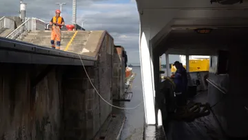 Transiting a lock at Brunsbüttel aboard Nordstjernen